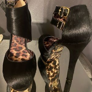 Very black pony hair pumps